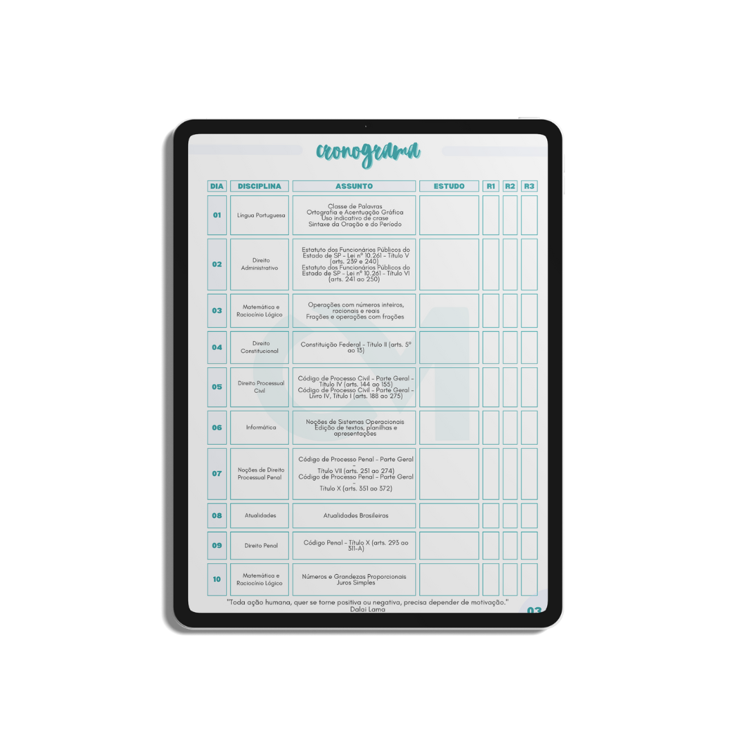 Mockup Cronograma de 30 dias